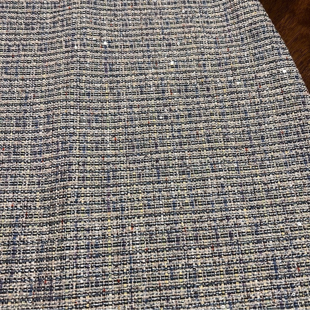 NWT City Vibe Y2K Inspired Blue Tweed Sequin Wool Blend Square Neck Dress Sz 5 - Picture 8 of 15